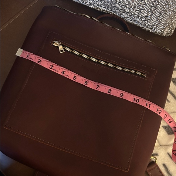 Portland Leather Cognac Brown Tan Leather Tote Backpack